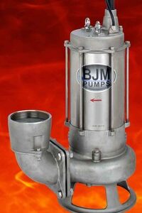BJM SX37CSSF, 200862, 5HP, 230V, 3 Phase, High Temperature/High Endurance 316 Stainless Steel Non Clog Pump